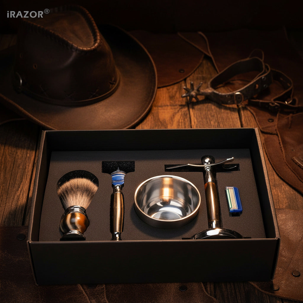 Luxury 5-Blade F5 Fusion Razor Shaving Kit for Men with Resin Handle Silvertip Badger Hair Brush Bowl Grooming Tool Gift