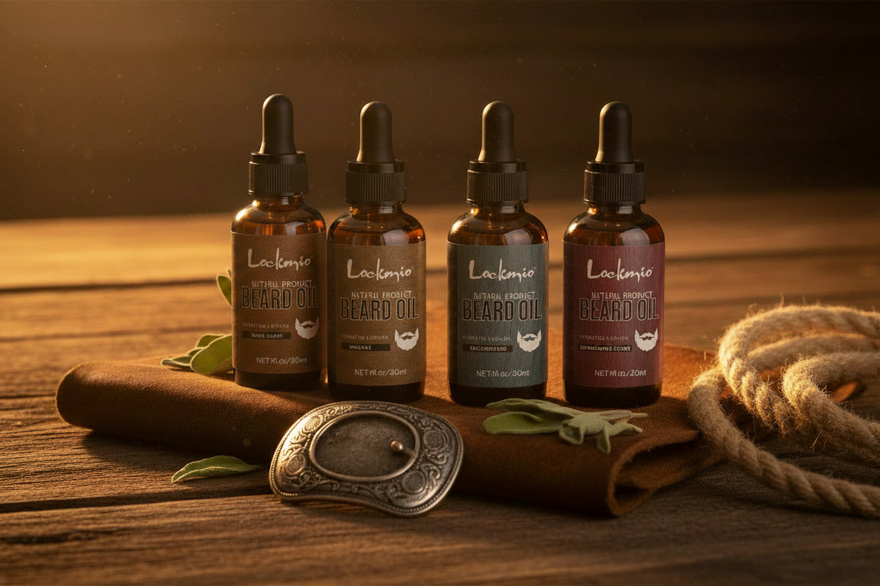 30Ml 4Pcs Scented Beard Oil Set Product Whiskers Moisturizing Growth Shine Smooth Moustache Soften Strengthen Beard Oil for Men
