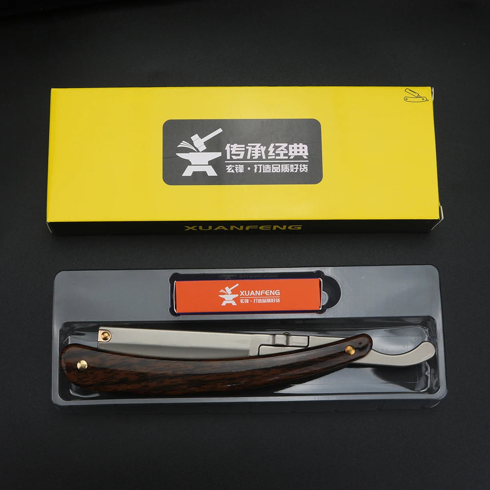 XUANFENG Manual Shaver Holder, Sharp Double-Sided Shaving Blade, Hair Salon Shaving Knife