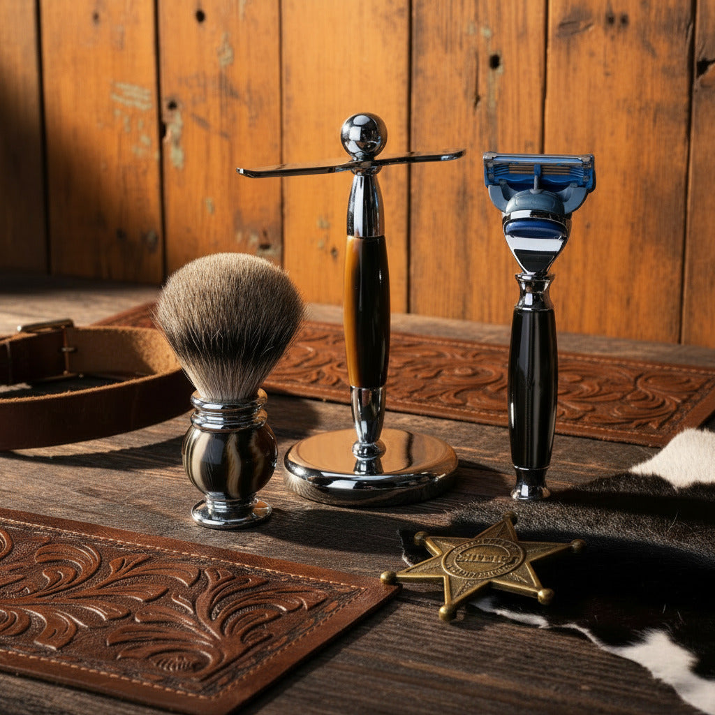 Luxury 5-Blade F5 Fusion Razor Shaving Kit for Men with Resin Handle Silvertip Badger Hair Brush Bowl Grooming Tool Gift