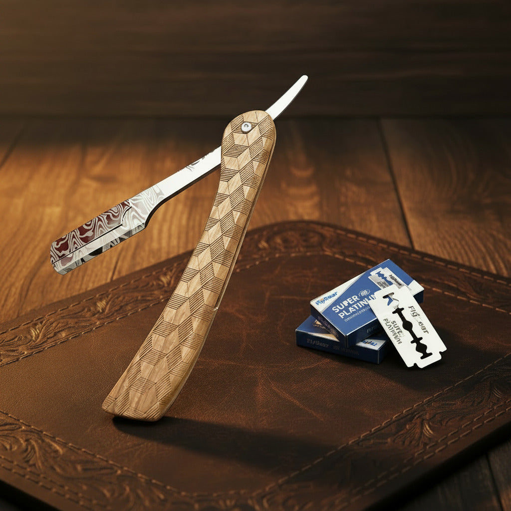 Wooden Handle Blade Shaving Razors Professional Barber Folding Shaver Razor Men'S Replaceable Blade Shaving Razor Men Gift