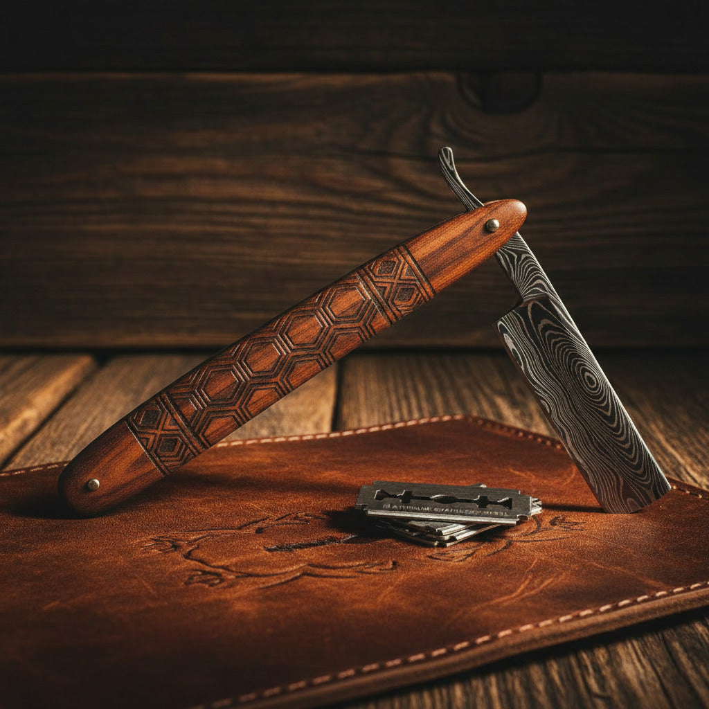 Wooden Handle Blade Shaving Razors Professional Barber Folding Shaver Razor Men'S Replaceable Blade Shaving Razor Men Gift