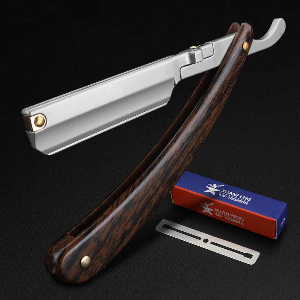 XUANFENG Manual Shaver Holder, Sharp Double-Sided Shaving Blade, Hair Salon Shaving Knife