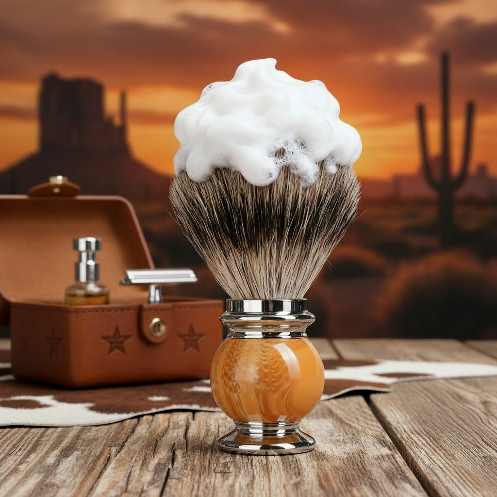 Irazor Silvertip Badger Hair Shaving Brushes for Men with Resin Handle Barber Salon Facial Beard Cleaning Shave Tool