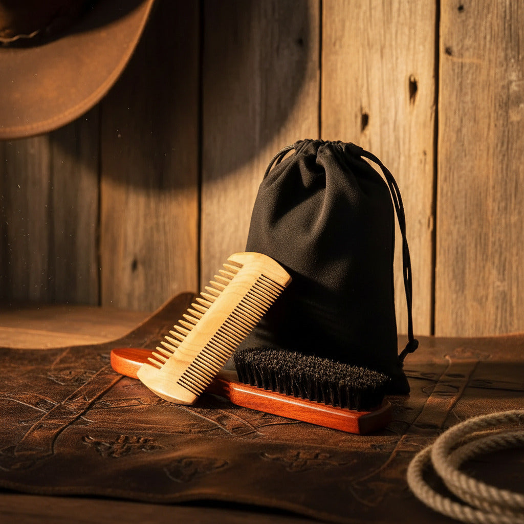 Professional Soft Boar Bristle Wood Beard Shaving Brush Men Mustache Comb Kit with Gift Bag Hairdresser Brush Hair Combs