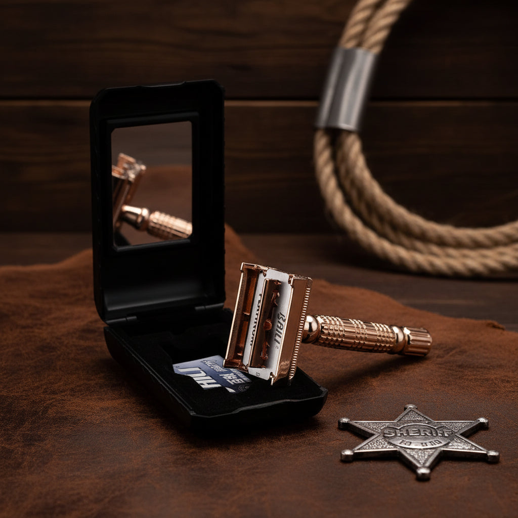 Classic Double-Edged Safety Razor for Men and Women'S Manual Hair Removal Knife Rose Gold Metal Razors