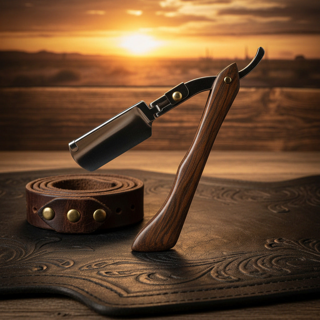 Wooden Professional Manual Shaver Straight Edge Stainless Steel Sharp Barber Wood Razor Folding Shaving Beard Cutter Men Gift