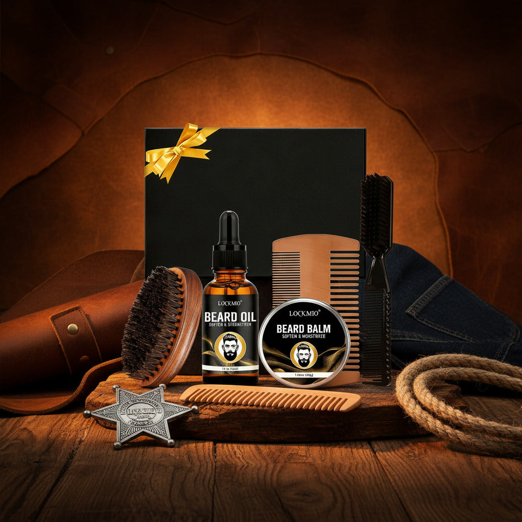 Valentine'S Day Men'S Beard Care Styling Product Long-Lasting Moisturizing Beard Oil Softening Slick Butter Accessories Gift Set